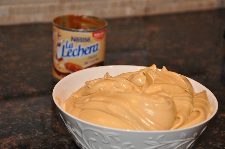 The Frosting. (I cheated. I used Nestle's dulce de leche instead of making my own... OOPS!)